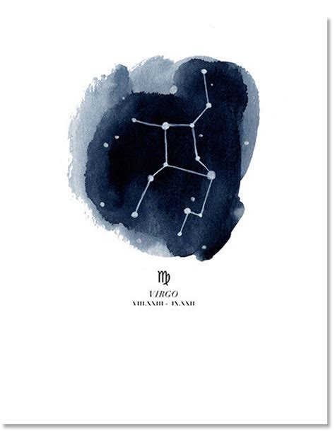 Virgo Zodiac Constellation Print The Aestate