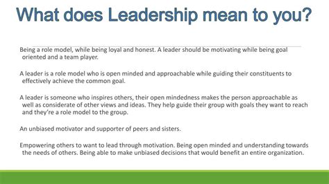 Ppt What Does Leadership Mean To You Powerpoint Presentation Free