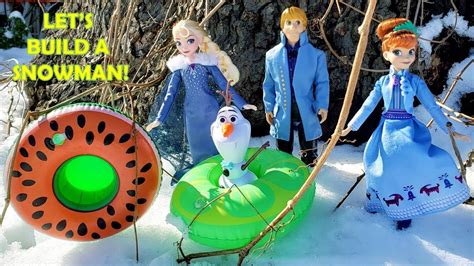 Frozen Elsa And Anna Build Olaf The Snowman With Magic Youtube