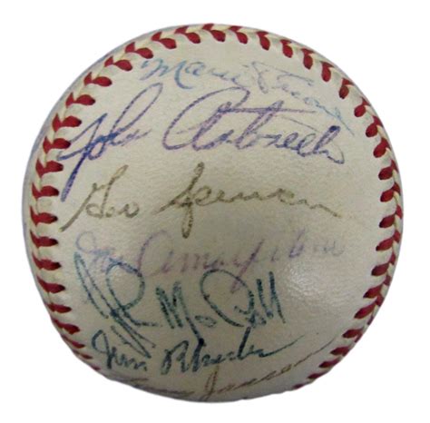 1954 Giants Onl Baseball Signed By 32 With Willie Mays Monte Irvin