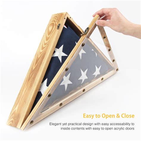 Rustic Wood Military Flag Display Case (5' x 9.5' Folded Flag) – J ...