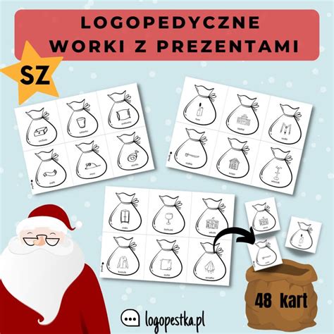 Logopedyczne Worki Z Prezentami Z G Osk Sz Kart Miko Ajki