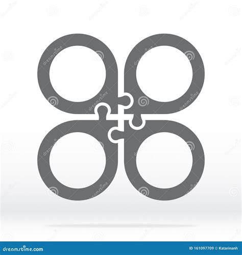 Simple Icon Puzzle In Gray Simple Icon Puzzle Of The Four Elements On