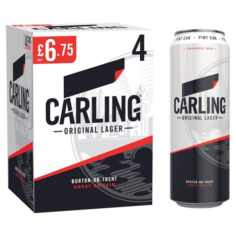 Carling Original Lager Beer 4 X 568ml Can Bb Foodservice