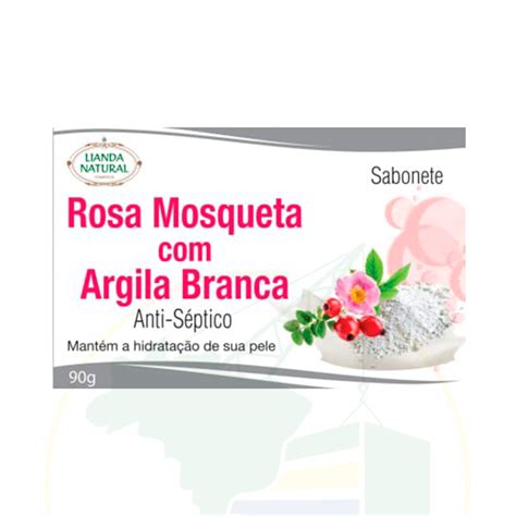 Sabonete Anti Séptico Lianda Natural ROSA MOSQUETA ARGILA BRANCA