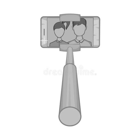 Smartphone Photographs On Selfie Stick Icon Stock Vector Illustration