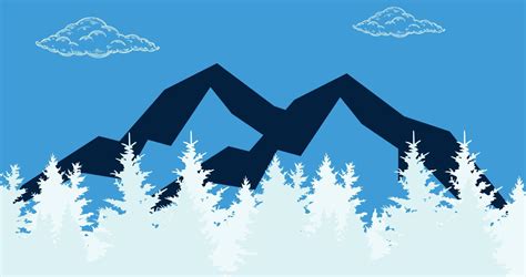 Mountain and trees 16664524 Vector Art at Vecteezy