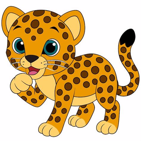 Cheetah Panthera leopardo jaguar mascote desenhado à mão personagem de