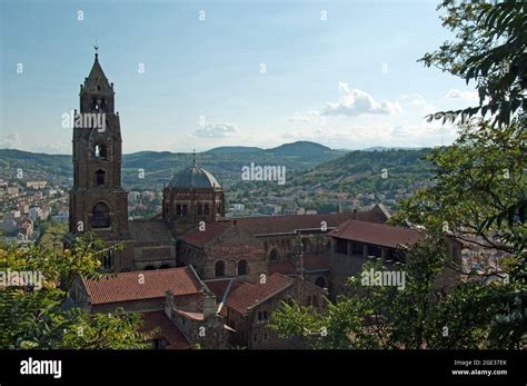 Our Lady S Cathedral And Rooftops And A View Over Auvergne And The