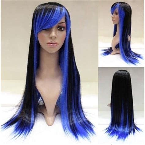 Deluxe Blue Long Straight Cosplay Costume Wig New Arrivals Au Costume Wigs