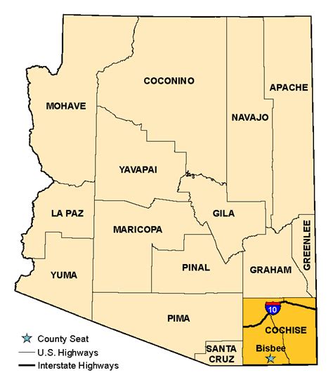 Map Of Cochise County - Dianna Mehetabel