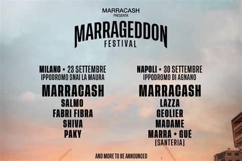 Concerti Marracash Presenta Marrageddon Festival Milano Metro Italia