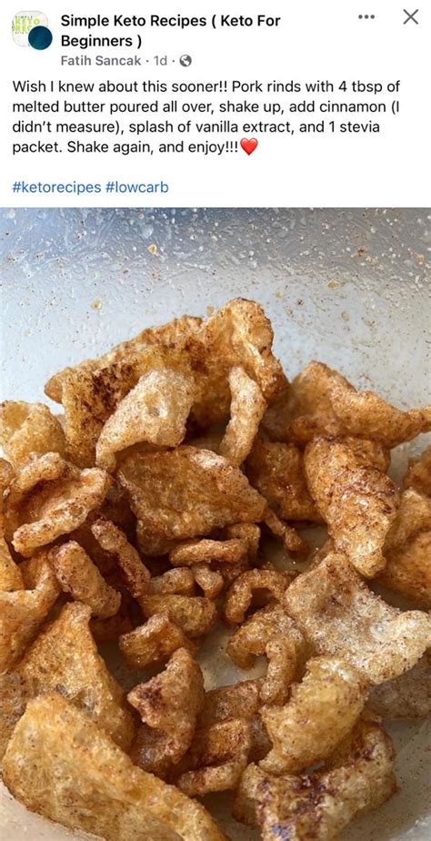 Cinnamon Sugar Pork Rinds Low Carb Recipes Keto Recipes Pork Rinds