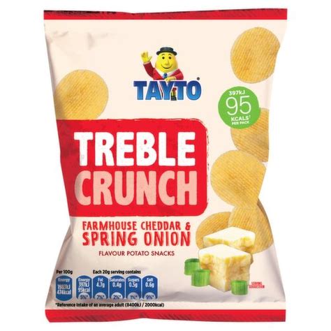 Tayto Trebel Crunch Farmhouse Cheese Spring Onion Crisps 20 G