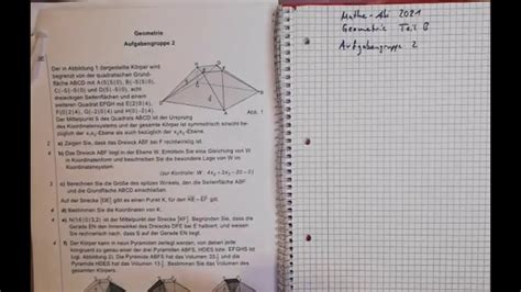 Mathe Abi Bayern Aufgabengruppe Teilb Geometrie Youtube