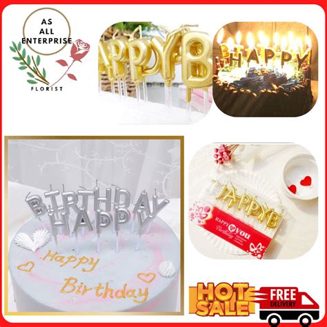 Kek Lilin Huruf 13 Box Happy Birthday Candle Cake Topper Letter