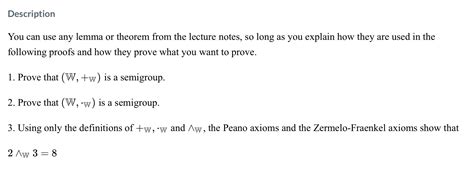 Solved Description You can use any lemma or theorem from the | Chegg.com