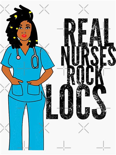 Black African American Nurse Natural Hair Locs Dreadlocks Sticker For