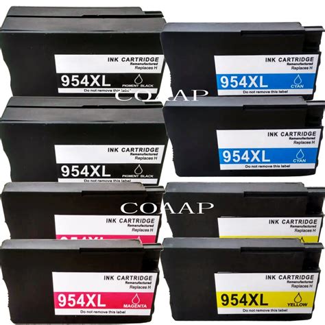 8pk Replacement Hp954 954xl Ink Cartridge For Compatible Hp Officejet Pro 7740 8210 8710 8715