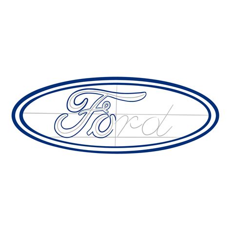 How to draw the Ford logo - Sketchok easy drawing guides