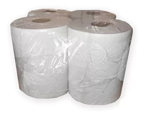 Bobinas Papel Toalla Blancas 20cm X 200mts X 4 Unid