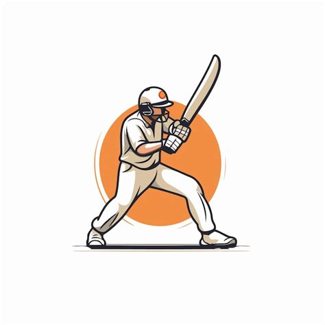 Premium Vector Cricket Player In Action Vector Illustration Design