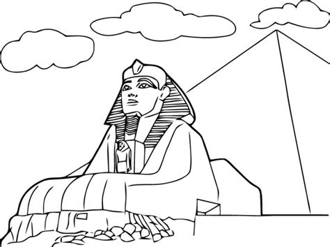 Coloriage Egypte Le Sphinx De Gizeh Dessin Gratuit Imprimer