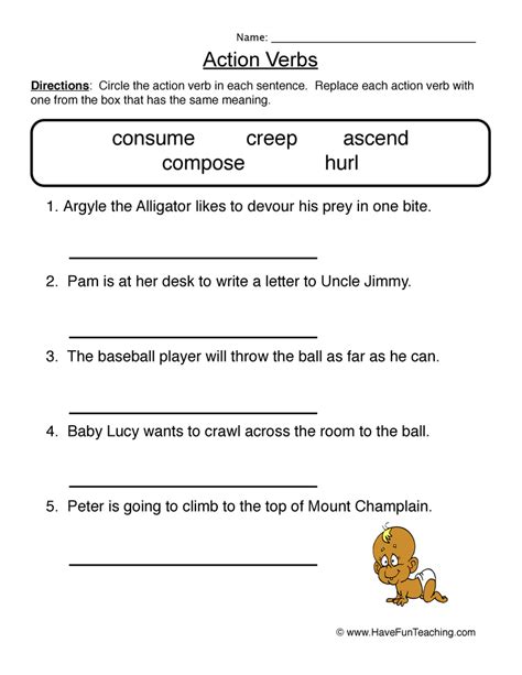 Vivid Verbs Worksheet Have Fun Teaching Worksheets Library