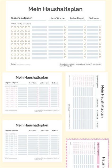 Haushaltsplan Kostenlose Vorlage Zum Ausdrucken Haushaltsplaner
