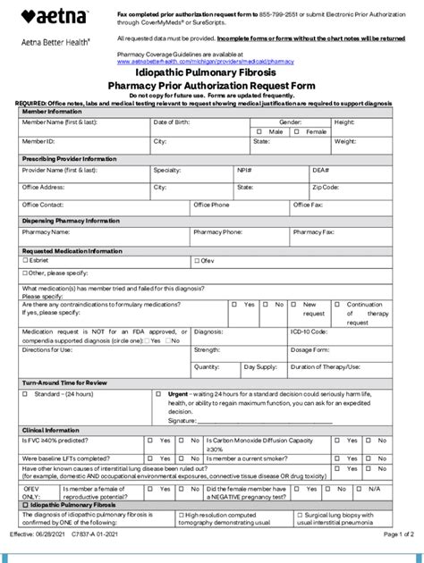 Fillable Online Idiopathic Pulmonary Fibrosis Request Form Fax