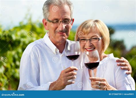 Happy Couple Drinking Wine At Lake In Summer Stock Image Image Of Cloud Attractive 27368759