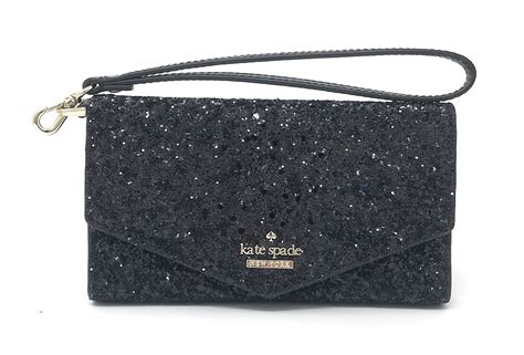 Kate Spade New York Laurel Way Glitter IPhone Wristlet Black