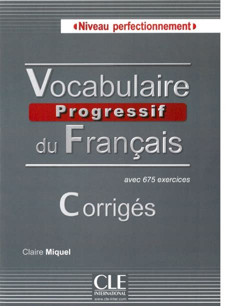 PDF Niveau Perfectionnement Vocabulaire Progressif Du Francais