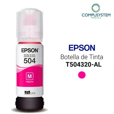 Botella De Tinta Epson T Al Color Magenta Contenido Ml