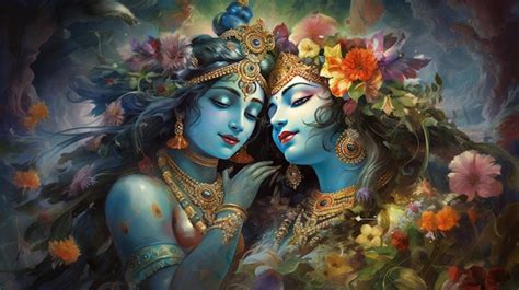 Premium Photo Radha Krishna Hindu God Portrait