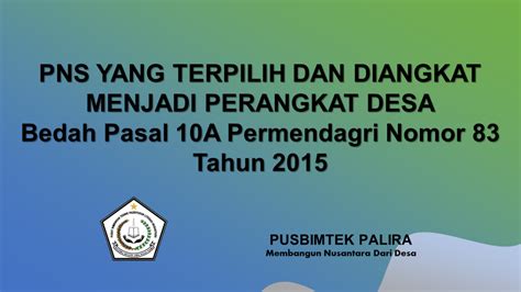 Pns Yang Terpilih Dan Diangkat Menjadi Perangkat Desa Palira