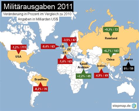 Stepmap Milit Rausgaben Top Staaten Landkarte F R Welt