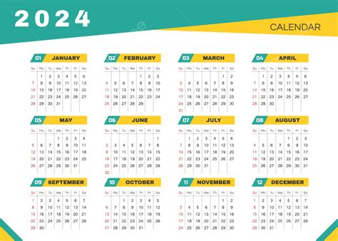 Template Kalender Meja Modern 2024 Vol 17 Vektor Templat Untuk Unduh