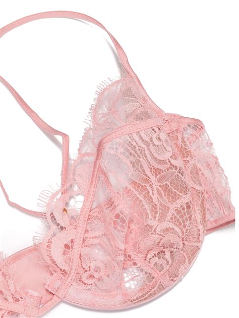 Kiki De Montparnasse Coquette Lace Demi Bra Pink Farfetch