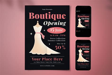 Grand Opening Boutique Flyer Set Gr Fico Por Pitchlook Creative Fabrica