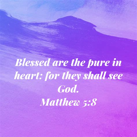 Matthew Blessed Are The Pure In Heart For They Shall See God King