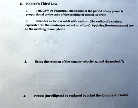 Solved Kepler Third Law The Law Of Periods The Square Of The Period