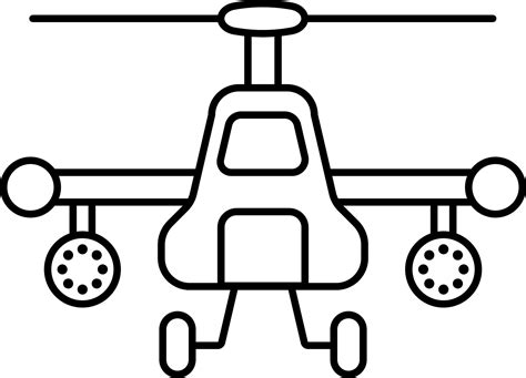 Combat Helicopter Icon In Black Line Art. 24194276 Vector Art at Vecteezy