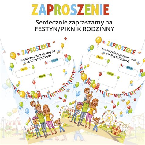 Zaproszenia Na Piknik Rodzinny I Festyn Rodzinny