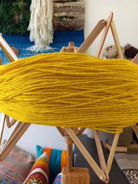 Hand Dyed Natural Wool Yarn In Yellow 2 Ply 100 Wool Yarn Etsy