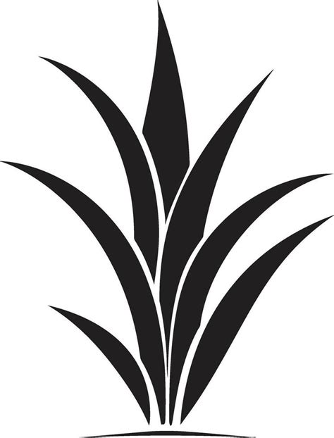 Herbal Oasis Vector Aloe Plant Icon Natural Wellness Aloe Black Logo Design 36348447 Vector Art