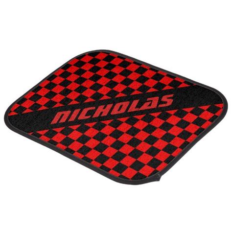 Custom Red Checkered Pattern Car Floor Mat Zazzle