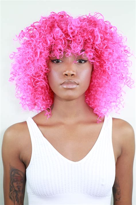 Pink Afro Wig La Bello Beauty