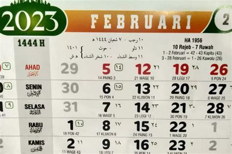 Berikut Kalender Jawa Lengkap Dengan Hari Besar Off