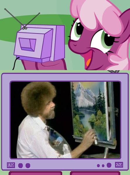 444370 Artist Moongazeponies Bob Ross Cheerilee Derpibooru Import